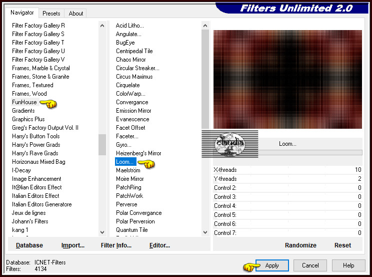 Effecten - Insteekfilters - <I.C.NET Software> - Filters Unlimited 2.0 - FunHouse - Loom