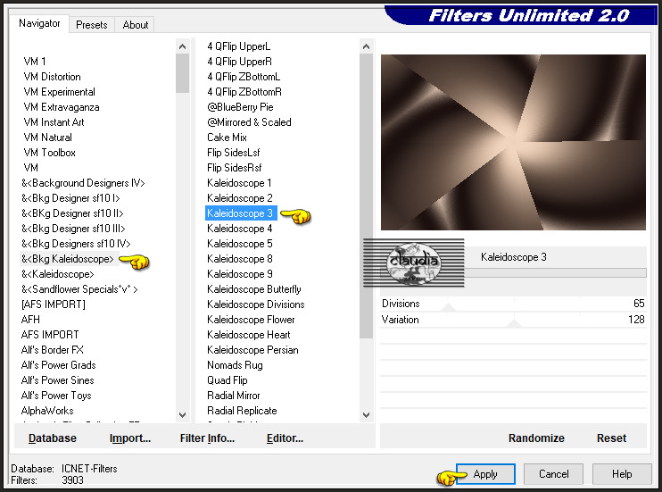 Effecten - Insteekfilters - <I.C.NET Software> - Filters Unlimited 2.0 - &<Bkg Kaleidoscope> - Kaleidoscope 3