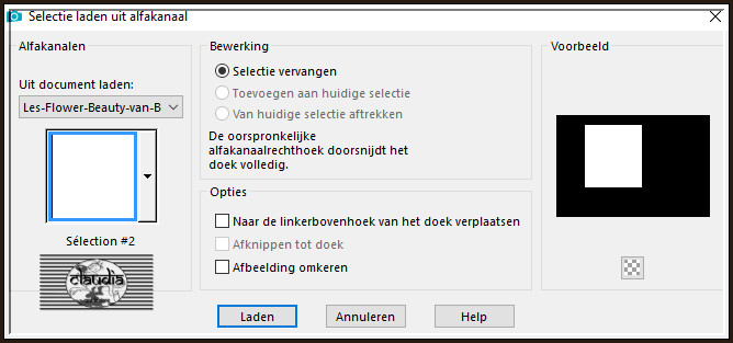 Selecties - Selectie laden/opslaan - Selectie laden uit alfkanaal : Sélection #2