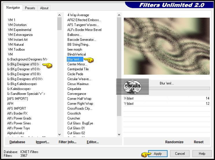 Effecten - Insteekfilters - <I.C.NET Software> - Filters Unlimited 2.0 - &<Bkg Designer sf10 I> - Blur 'em! 