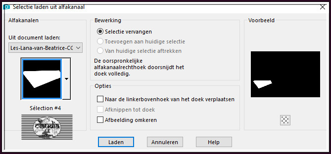 Selecties - Selectie laden/opslaan - Selectie laden uit alfkanaal : Sélection #4