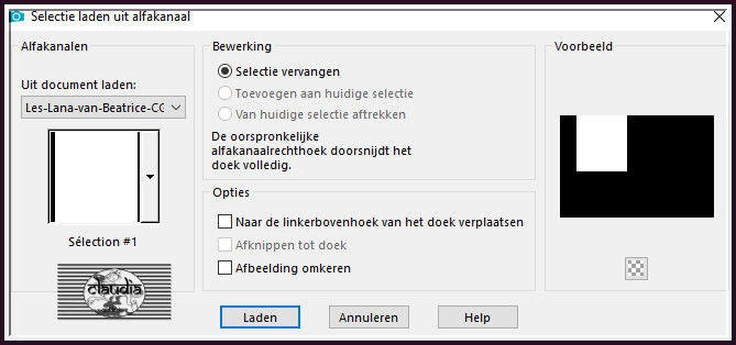 Selecties - Selectie laden/opslaan - Selectie laden uit alfkanaal : Sélection #1