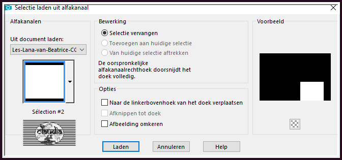 Selecties - Selectie laden/opslaan - Selectie laden uit alfkanaal : Sélection #2