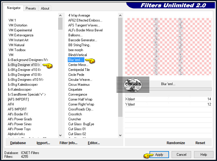 Effecten - Insteekfilters - <I.C.NET Software> - Filters Unlimited 2.0 -&<Bkg Designer sf10 I> - Blur' em!