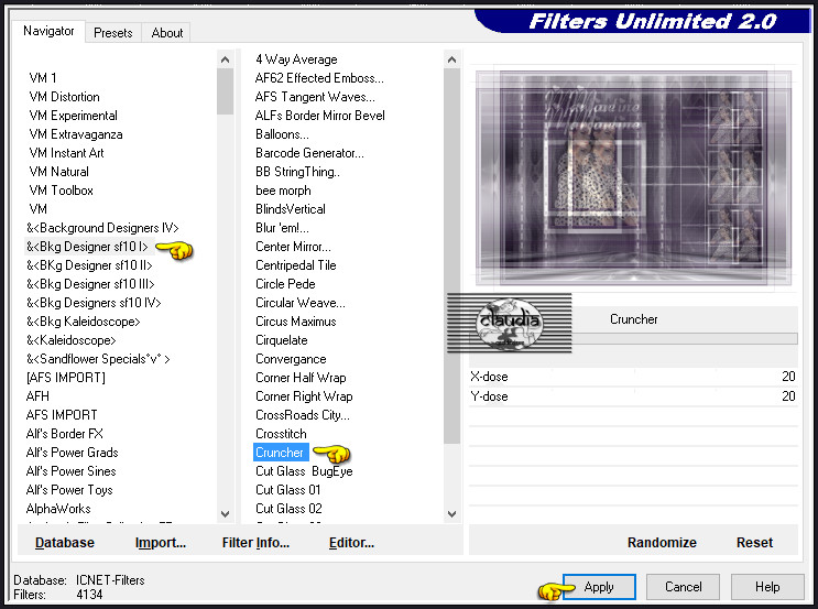 Effecten - Insteekfilters - <I.C.NET Software> - Filters Unlimited 2.0 - &<Bkg Designer sf10 I> - Cruncher