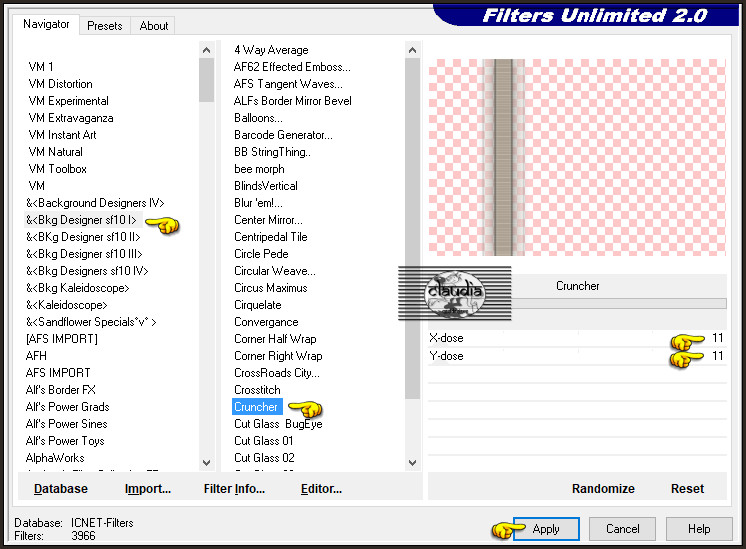 Effecten - Insteekfilters - <I.C.NET Software> - Filters Unlimited 2.0 - &<Bkg Designer sf10 I> - Cruncher 