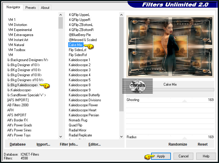 Effecten - Insteekfilters - <I.C.NET Software> - Filters Unlimited 2.0 - &<Bkg Kaleidoscope> - Cake Mix