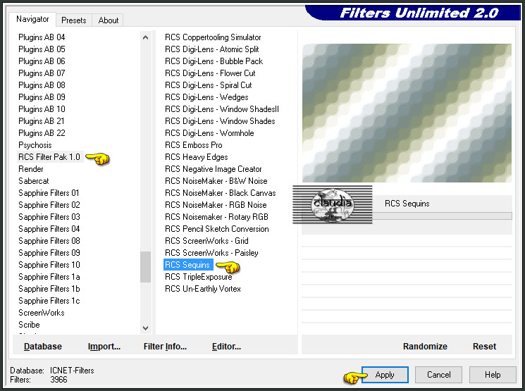Effecten - Insteekfilters - <I.C.NET Software> - Filters Unlimited 2.0 - RCS Filter Pak 1.0 - RCS Sequins