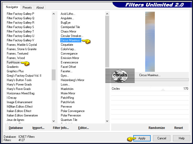 Effecten - Insteekfilters - <I.C.NET Software> - Filters Unlimited 2.0 - FunHouse - Circus Maximus
