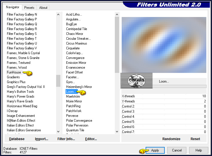 Effecten - Insteekfilters - <I.C.NET Software> - Filters Unlimited 2.0 - FunHouse - Loom