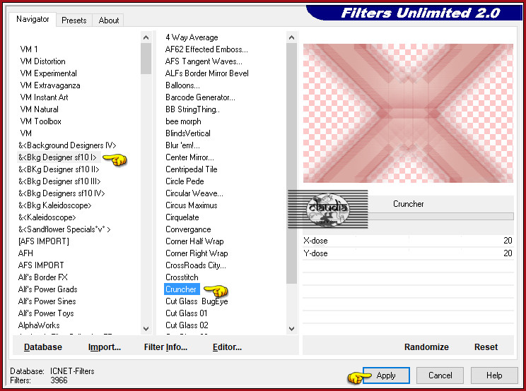 Effecten - Insteekfilters - <I.C.NET Software> - Filters Unlimited 2.0 - &<Bkg Designer sf10 I - Cruncher