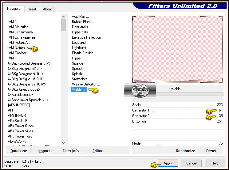 Effecten - Insteekfilters - <I.C.NET Software> - Filters Unlimited 2.0 - VM Natural - Welder