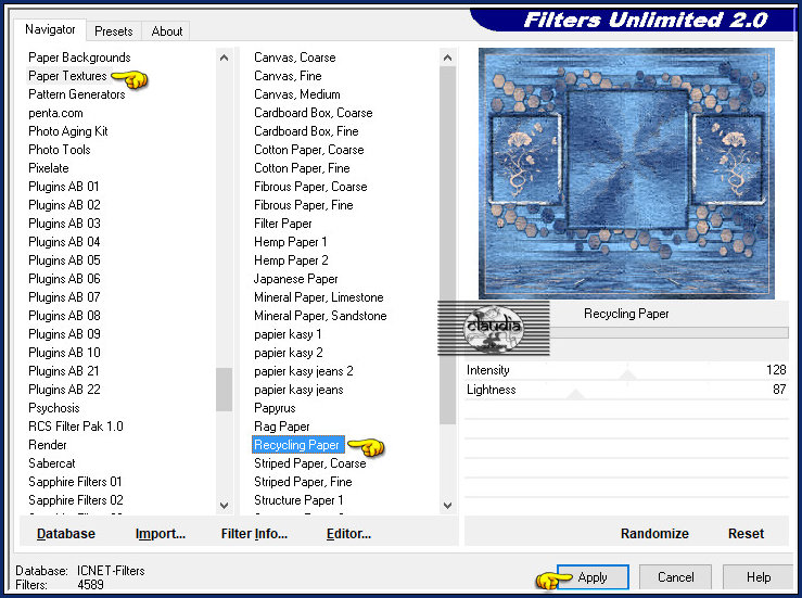 Effecten - Insteekfilters - <I.C.NET Software> - Filters Unlimited 2.0 - Paper Textures - Recycling Paper