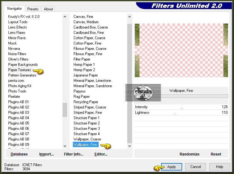 Effecten - Insteekfilters - <I.C.NET Software> - Filters Unlimited 2.0 - Paper Textures - Wallpaper, Fine