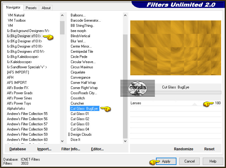 Effecten - Insteekfilters - <I.C.NET Software> - Filters Unlimited 2.0 - &<Bkg Designer sf10 I> - Cut Glass Bug Eye