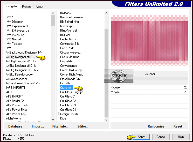Effecten - Insteekfilters - <I.C.NET Software> - Filters Unlimited 2.0 -&<Bkg Designer sf10 I> - Cruncher
