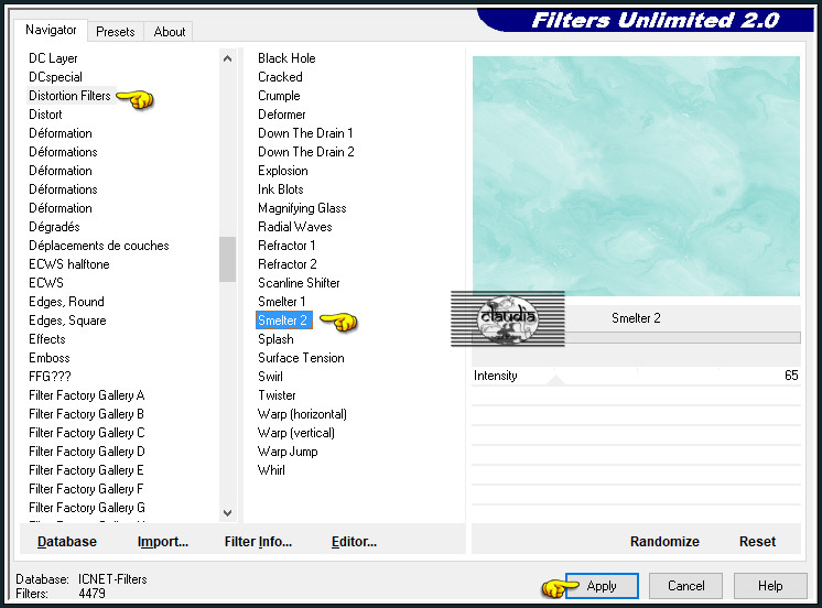 Effecten - Insteekfilters - <I.C.NET Software> - Filters Unlimited 2.0 - Distortion Filters - Smelter 2