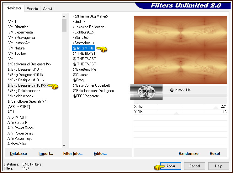 Effecten - Insteekfilters - <I.C.NET Software> - Filters Unlimited 2.0 - &<BKg Designers sf10 IV> - @Instant Tile