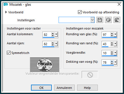 Effecten - Textuureffecten - Mozaïek - glas