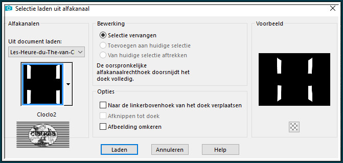 Selecties - Selectie laden/opslaan - Selectie laden uit alfkanaal : Cloclo2