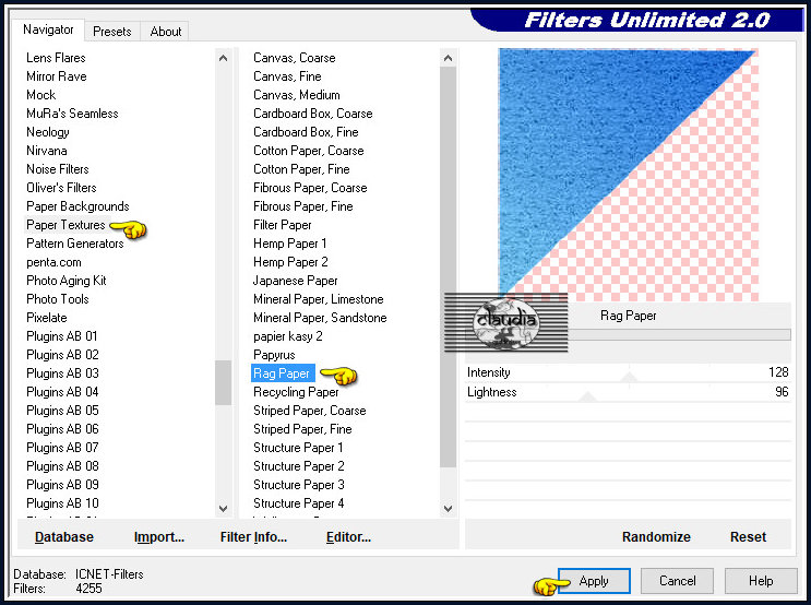 Effecten - Insteekfilters - <I.C.NET Software> - Filters Unlimited 2.0 - Paper Textures - Rag Paper