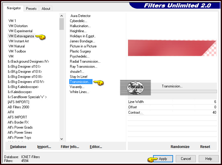 Effecten - Insteekfilters - <I.C.NET Software> - Filters Unlimited 2.0 - VM Extravaganza - Transmission