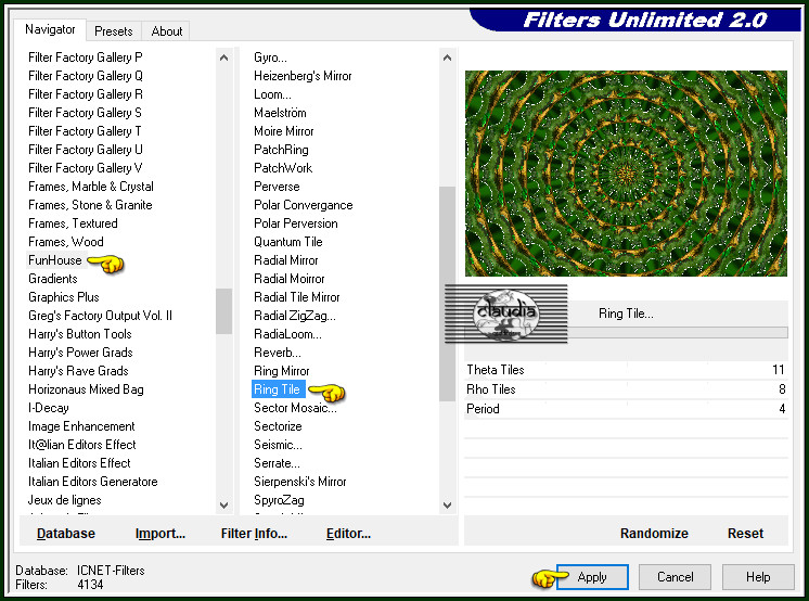 Effecten - Insteekfilters - <I.C.NET Software> - Filters Unlimited 2.0 - FunHouse - Ring Tile