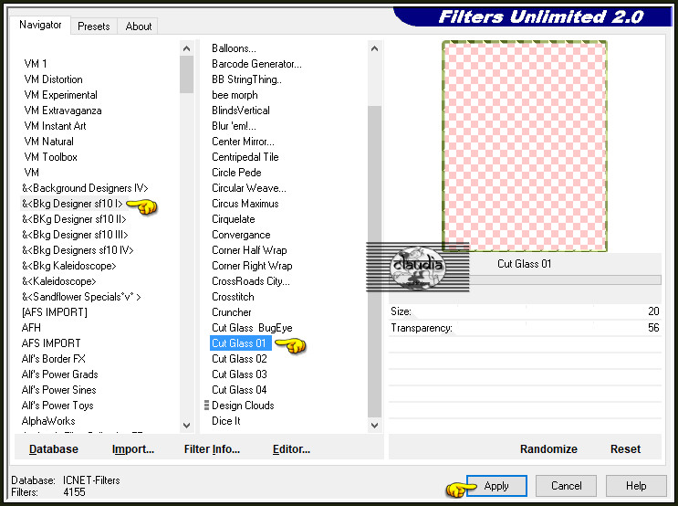 Effecten - Insteekfilters - <I.C.NET Software> - Filters Unlimited 2.0 -&<Bkg Designer sf10 I> - Cut Glass 01