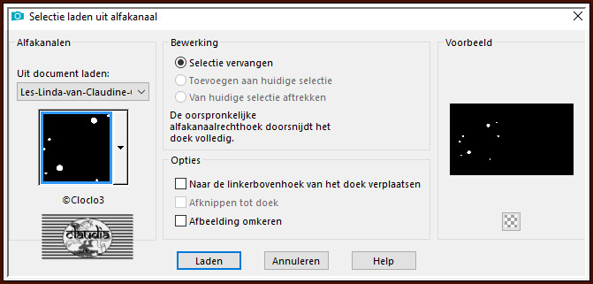 Selecties - Selectie laden/opslaan - Selectie laden uit alfkanaal : ©Cloclo3