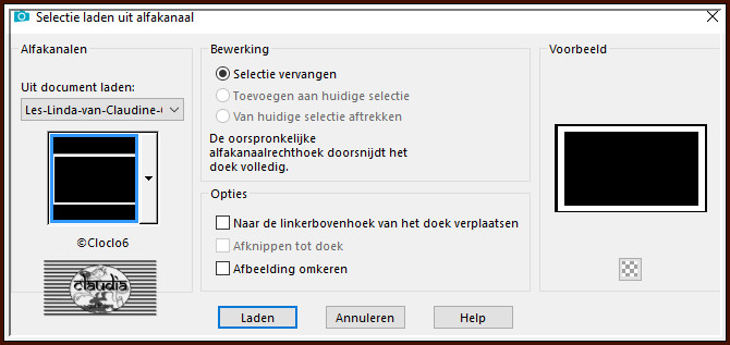 Selecties - Selectie laden/opslaan - Selectie laden uit alfkanaal : ©Cloclo6