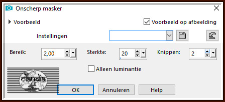 Aanpassen - Scherpte - Onscherp masker