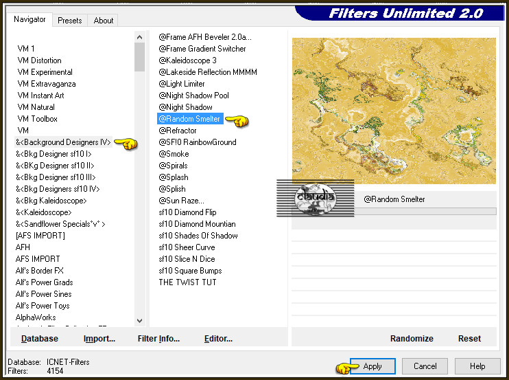 Effecten - Insteekfilters - <I.C.NET Software> - Filters Unlimited 2.0 - &<Background Designers IV> - Random Smelter