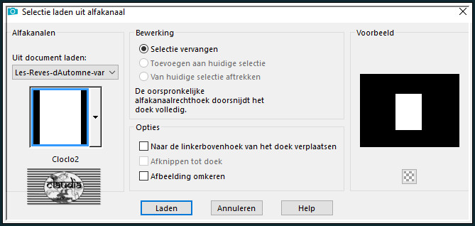 Selecties - Selectie laden/opslaan - Selectie laden uit alfkanaal : Cloclo2