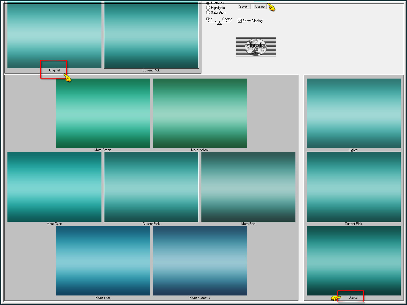 Effecten - Insteekfilters - Adjust - Variations