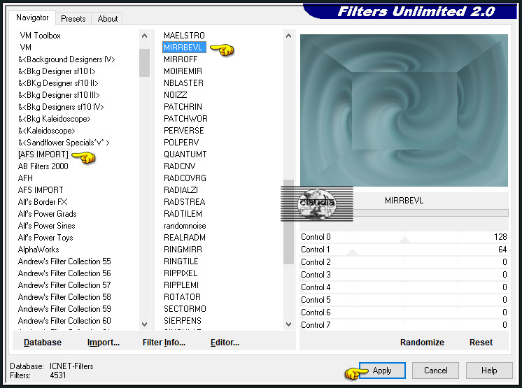 Effecten - Insteekfilters - <I.C.NET Software> - Filters Unlimited 2.0 - [AFS IMPORT] - MIRRBEVL