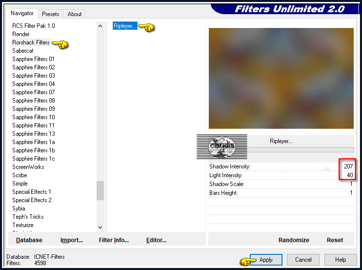 Effecten - Insteekfilters - <I.C.NET Software> - Filters Unlimited 2.0 - Rorshack Filters - Ripleyer...