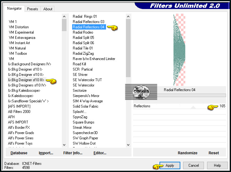 Effecten - Insteekfilters - <I.C.NET Software> - Filters Unlimited 2.0 - &<Bkg Designer sf10 III> - Radial Reflections 04