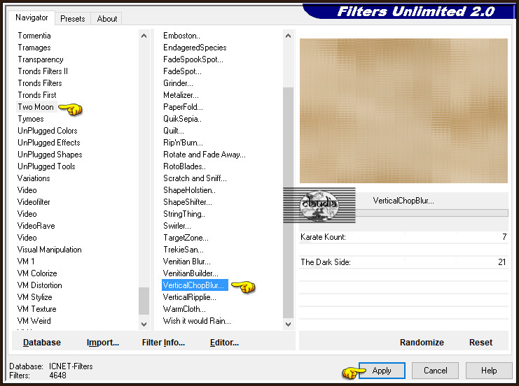 Effecten - Insteekfilters - <I.C.NET Software> - Filters Unlimited 2.0 - Two Moon - VerticalChopBlur... :