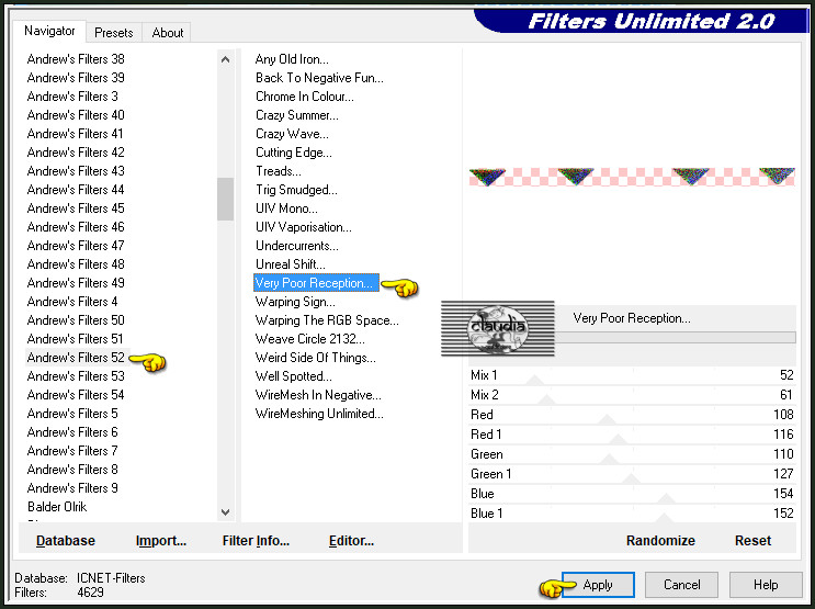 Effecten - Insteekfilters - <I.C.NET Software> - Filters Unlimited 2.0 - Andrew's Filter Collection 52 - Very Poor Reception... :
