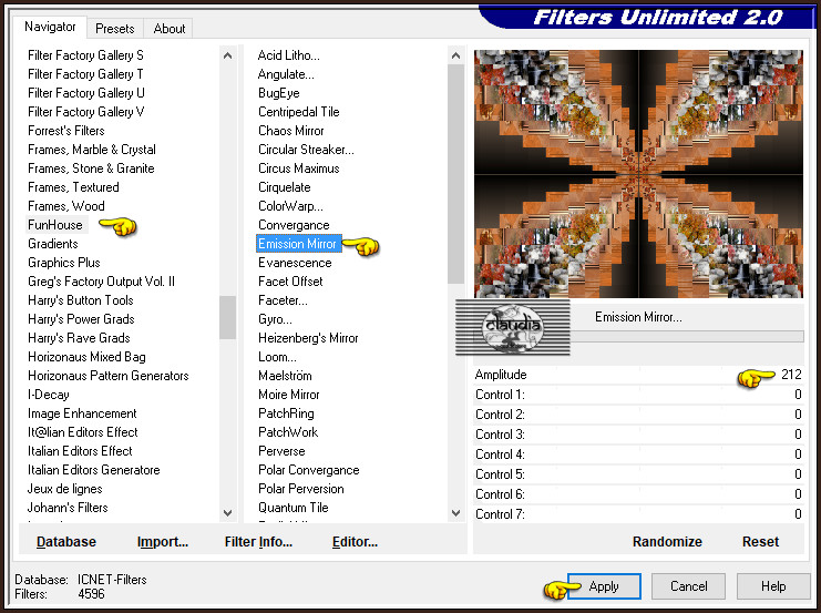 Effecten - Insteekfilters - <I.C.NET Software> - Filters Unlimited 2.0 - FunHouse - Emission Mirror