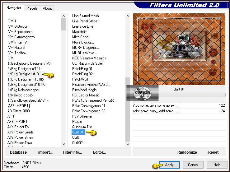 Effecten - Insteekfilters - <I.C.NET Software> - Filters Unlimited 2.0 - &<BKg Designer sf10 II> - Quilt 01