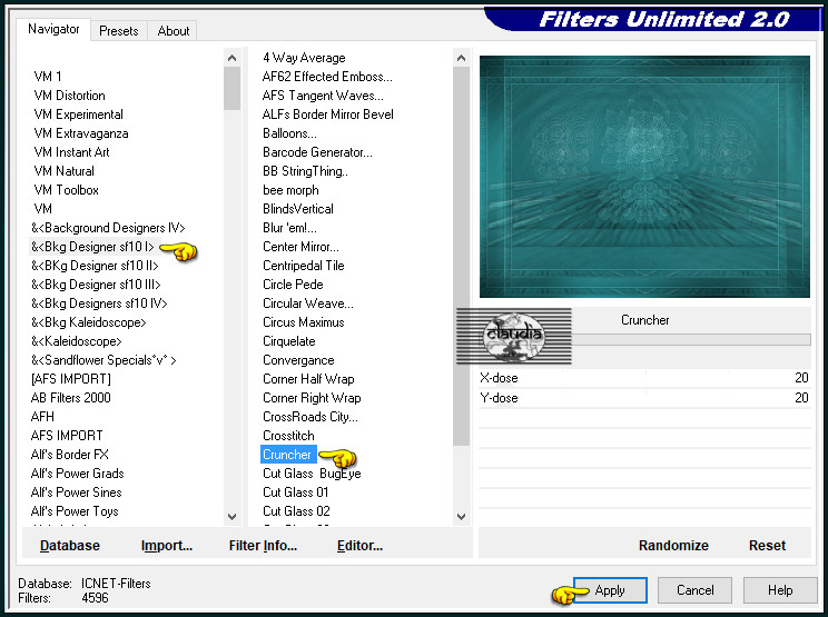 Effecten - Insteekfilters - <I.C.NET Software> - Filters Unlimited 2.0 - &<Bkg Designer sf10 I> - Cruncher