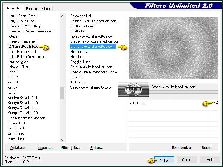 Effecten - Insteekfilters - <I.C.NET Software> - Filters Unlimited 2.0 - It@lian Editors Effect - Grana - www.italianeditors.com :