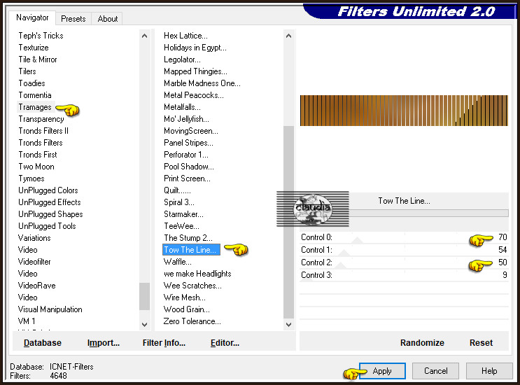 Effecten - Insteekfilters - <I.C.NET Software> - Filters Unlimited 2.0 - Tramages - Tow The Line... :