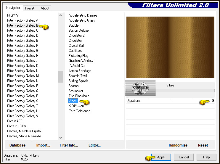 Effecten - Insteekfilters - <I.C.NET Software> - Filters Unlimited 2.0 - Filter Factory Gallery B - Vibes :