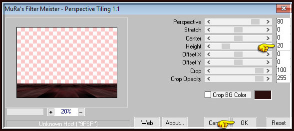 Effecten - Insteekfilters - MuRa's Meister - Perspective Tiling : Crop BG Color = 2de kleur