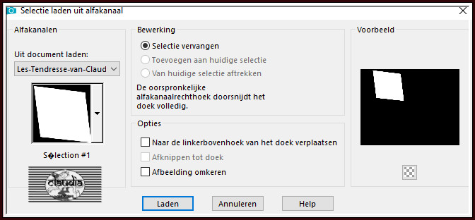 Selecties - Selectie laden/opslaan - Selectie laden uit alfakanaal : Sélection #1