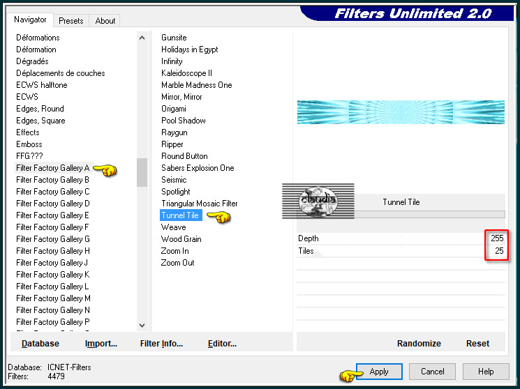 Effecten - Insteekfilters - <I.C.NET Software> - Filters Unlimited 2.0 - Filter Factory Gallery A - Tunnel Tile