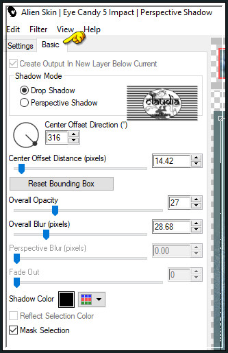 Effecten - Insteekfilters - Alien Skin Eye Candy 5 : Impact - Perspective Shadow