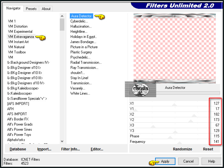 Effecten - Insteekfilters - <I.C.NET Software> - Filters Unlimited 2.0 - VM Extravaganza - Aura Detector